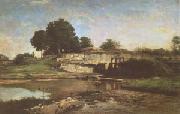 Charles-Francois Daubigny The Flood-Gate at Optevoz (mk05) oil on canvas